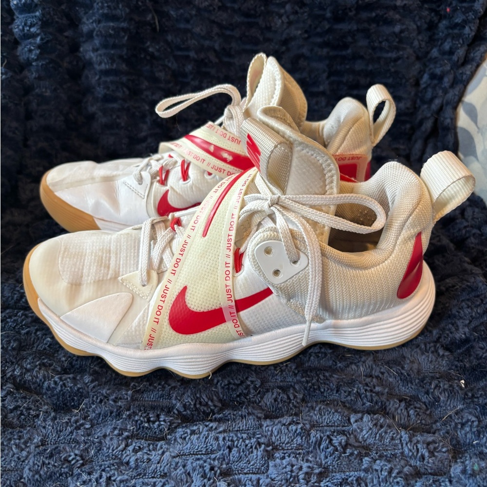 White and Red Volleyball shoes